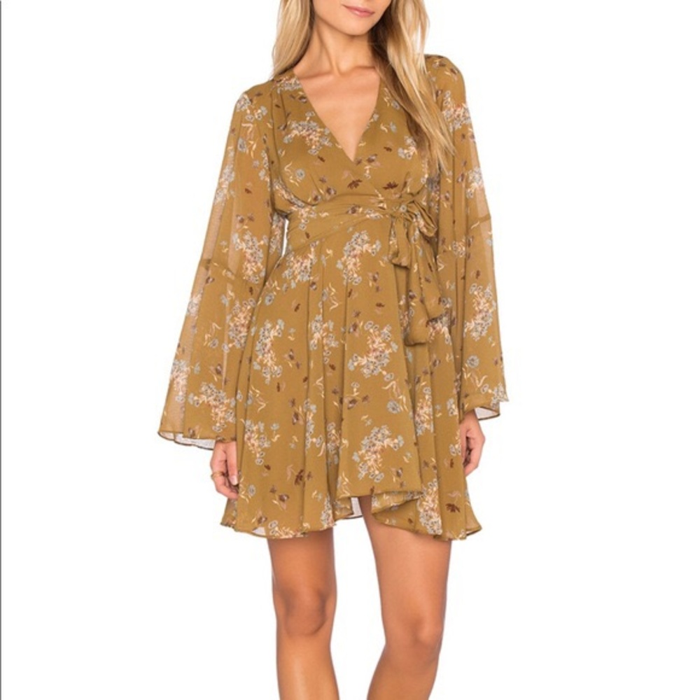 Free people Lilou bell sleeve mustard dress - Picture 2 of 9